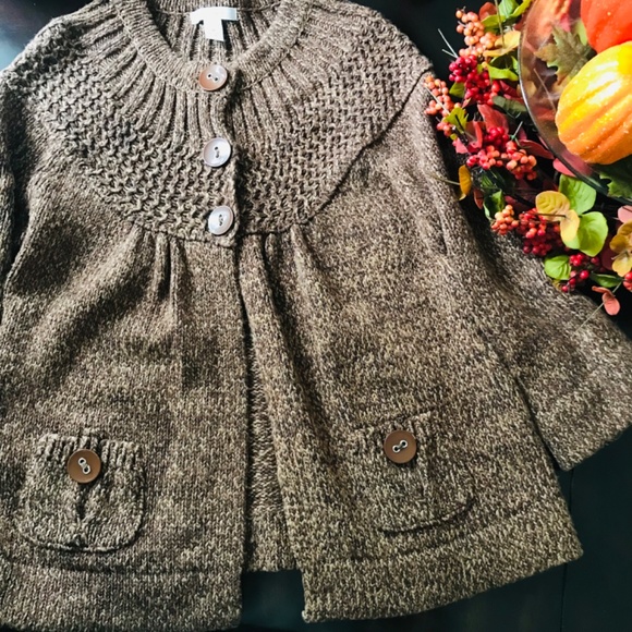 DRESSBARN, Brown Chunky Knit Sweater, 3/4 sleeves - Picture 8 of 8